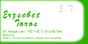 erzsebet toros business card